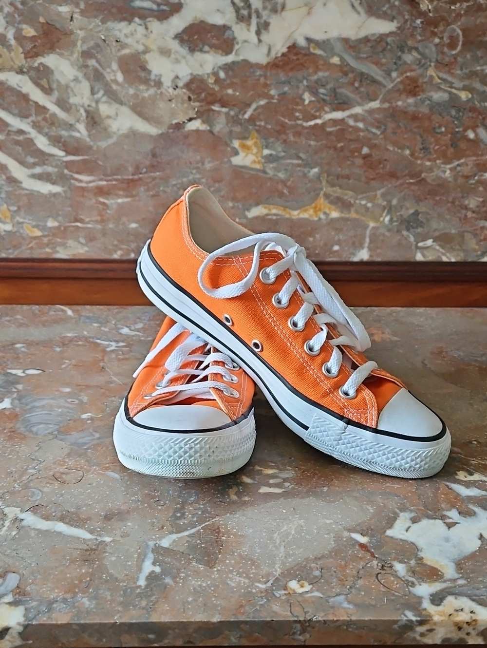 Converse Orange Low Top Sneakers Unisex W7 M5